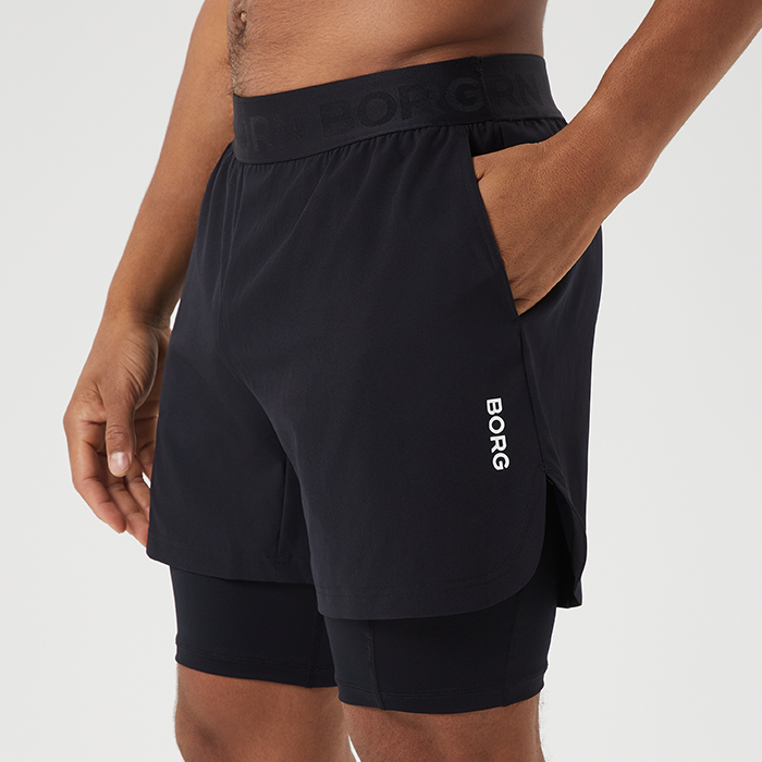 Björn Borg Borg 2 In 1 Shorts, Black Beauty