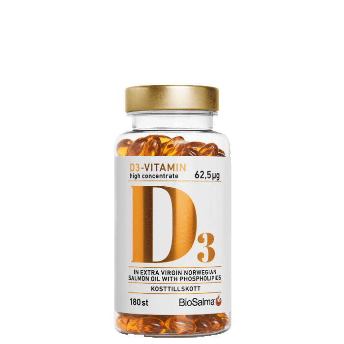 D3-vitamin 62,5µg high concentrate 180 kapslar