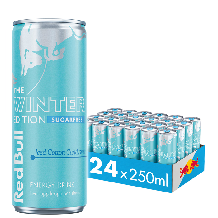 24 x Red Bull 250 ml Sugarefree Iced Cotton Candy Winter Edition