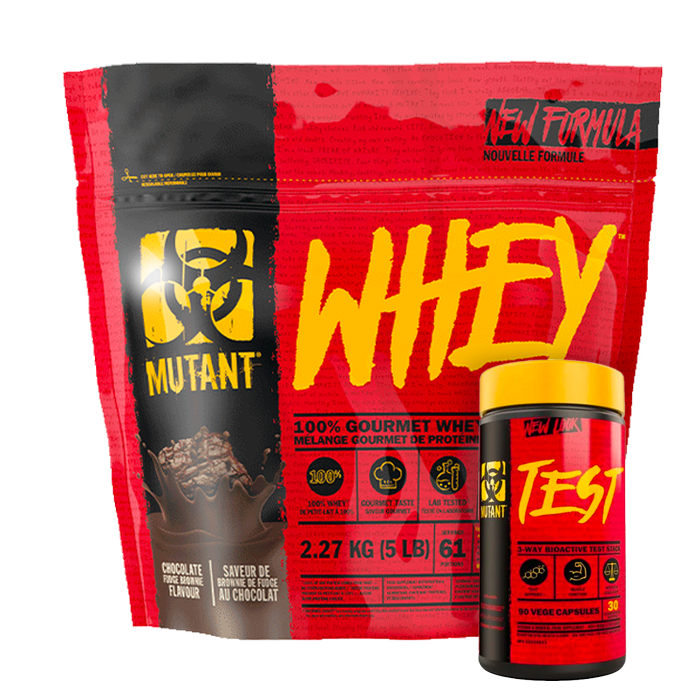 Mutant Whey 2,27 kg + Mutant Test 90 caps