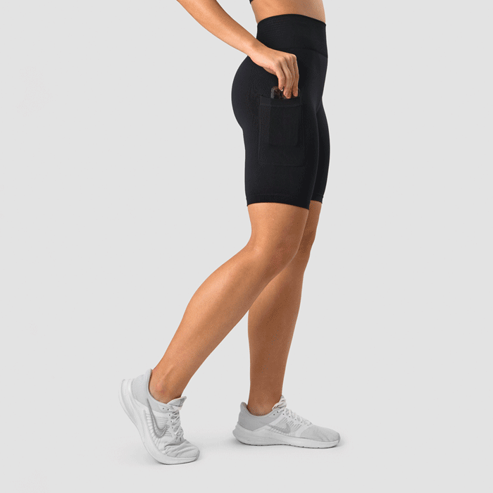 Define Seamless Pocket Biker Shorts Black