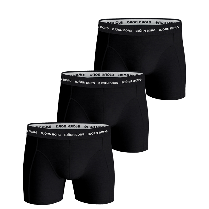 3-Pack Noos Solids Shorts, Black