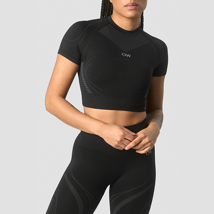 Ultra Seamless Cropped T-shirt Wmn Black