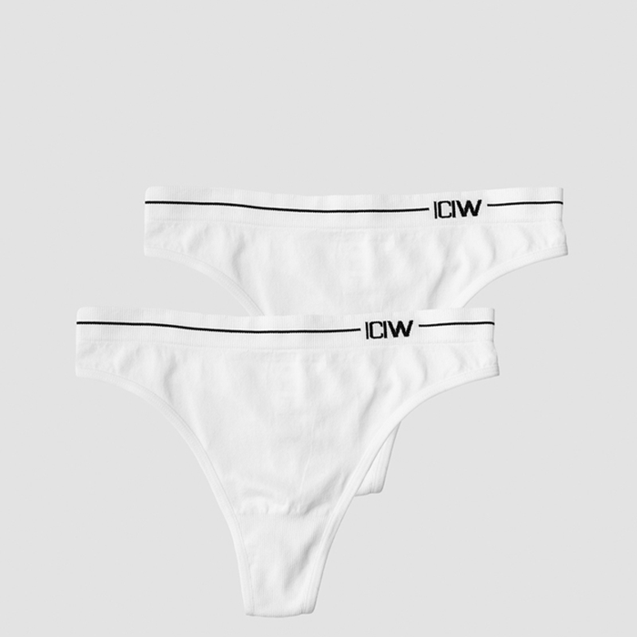 ICANIWILL Everyday Seamless Thong 2-pack White