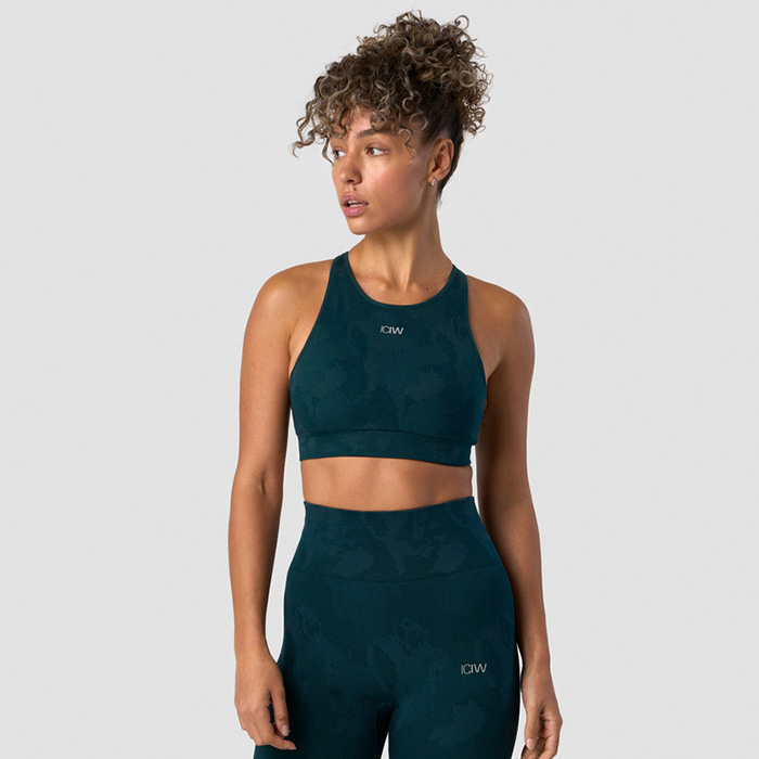 ICANIWILL Camo Seamless Sports Bra Dark Teal