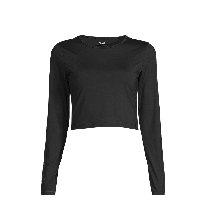 Casall Sportswear Graphic Crop Long Sleeve Black