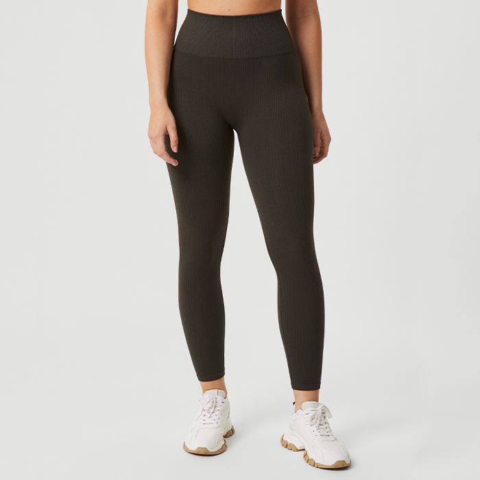 Studio Seamless Rib Tights, Peat