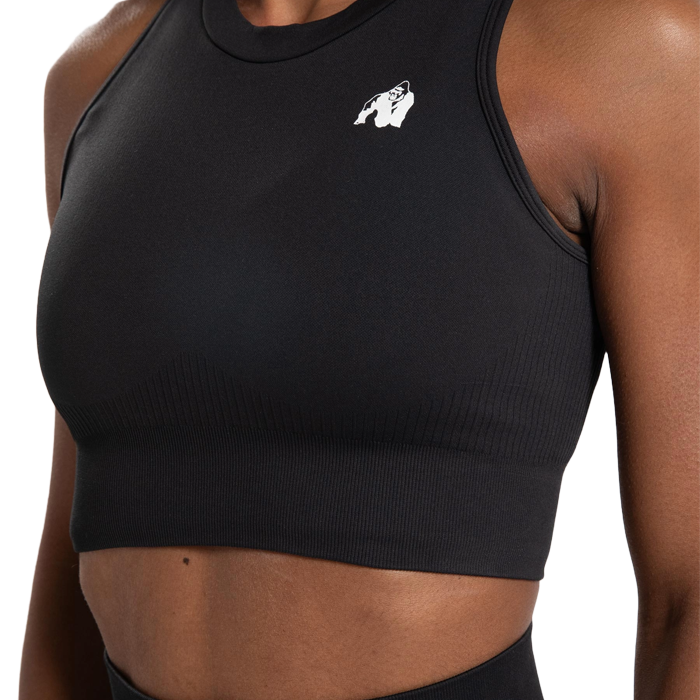 Olivia Seamless Crop Top, Black