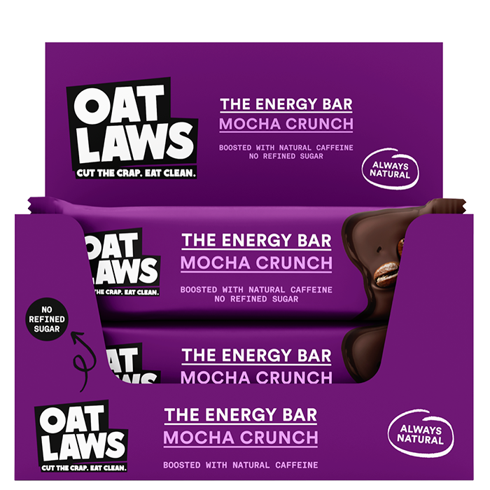 12 x Oatlaws The Energy Bar, 40 g, Mocha Crunch, Kort datum