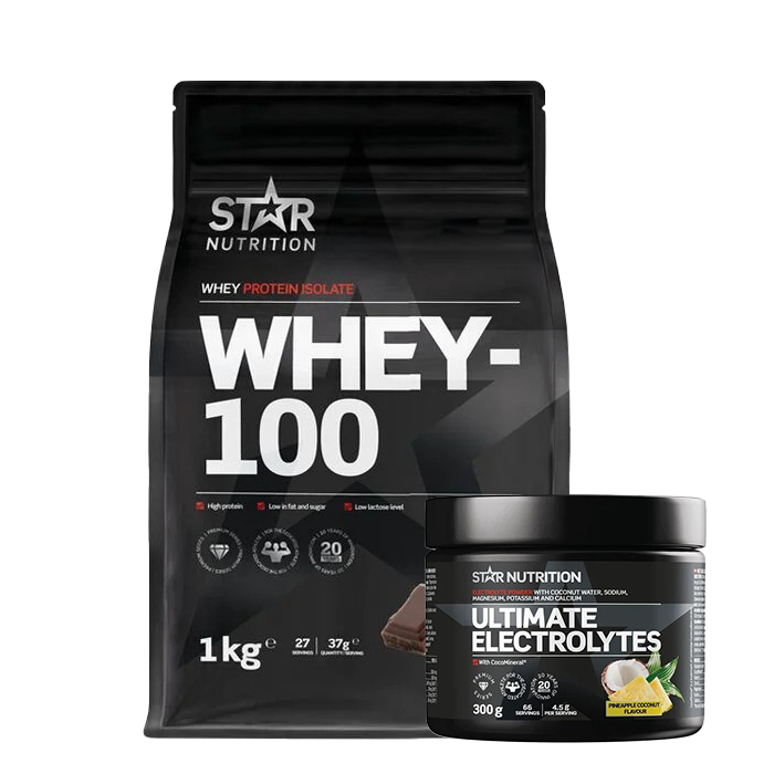 Whey-100 Vassleprotein 1 kg + Ultimate Electrolytes 300 g