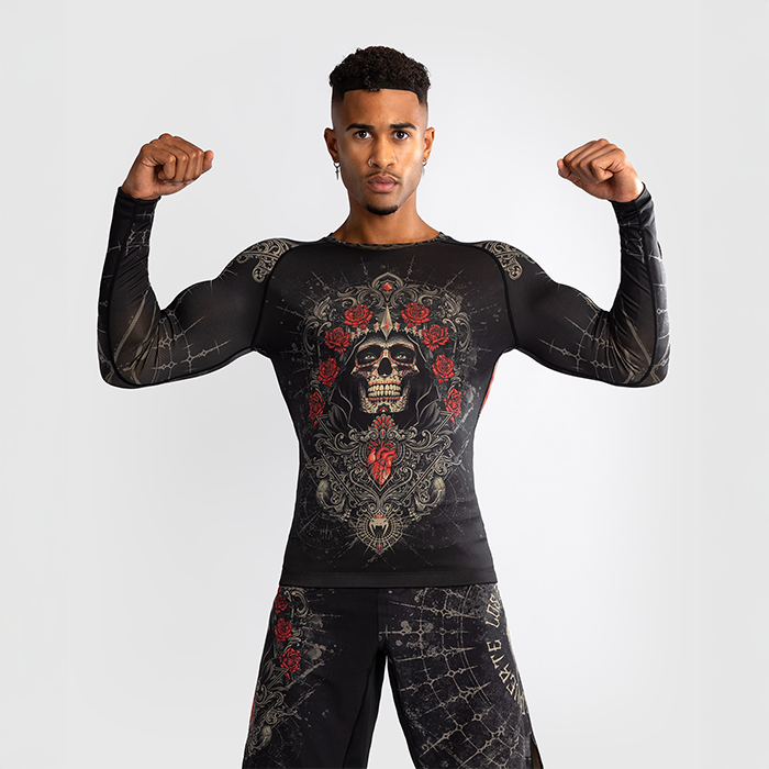 Santa Muerte 5.0 Långärmad Rashguard Svart Guld