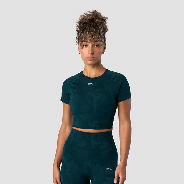 Camo Seamless Cropped T-shirt Dark Teal