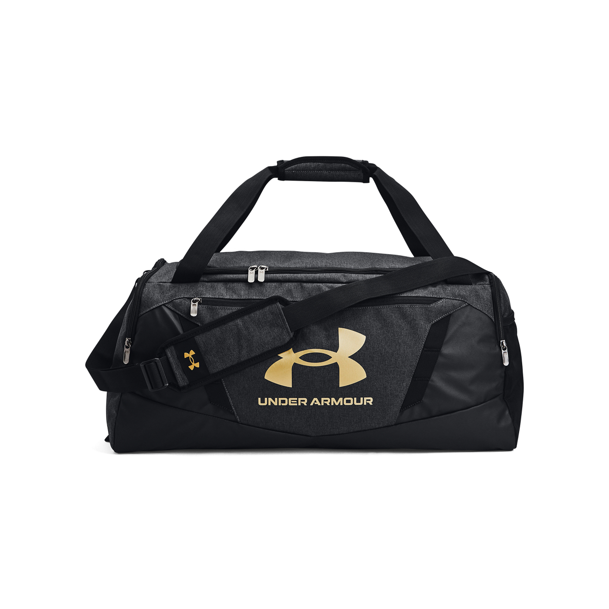 UA Undeniable 5.0 Duffle Medium Black Heather/Black/Metallic Gold